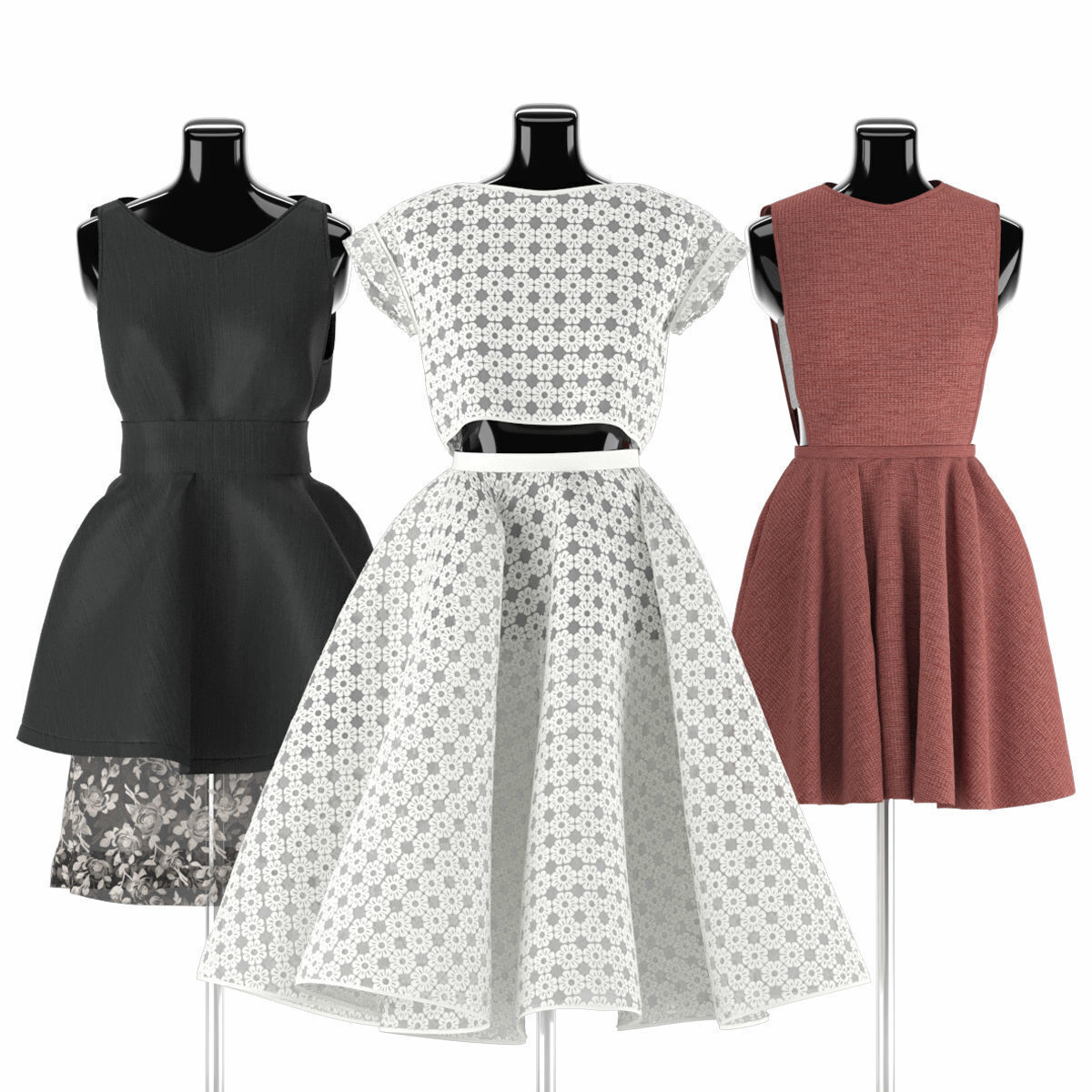 Mannequin Set Vol 08 Low-poly 3D model_1