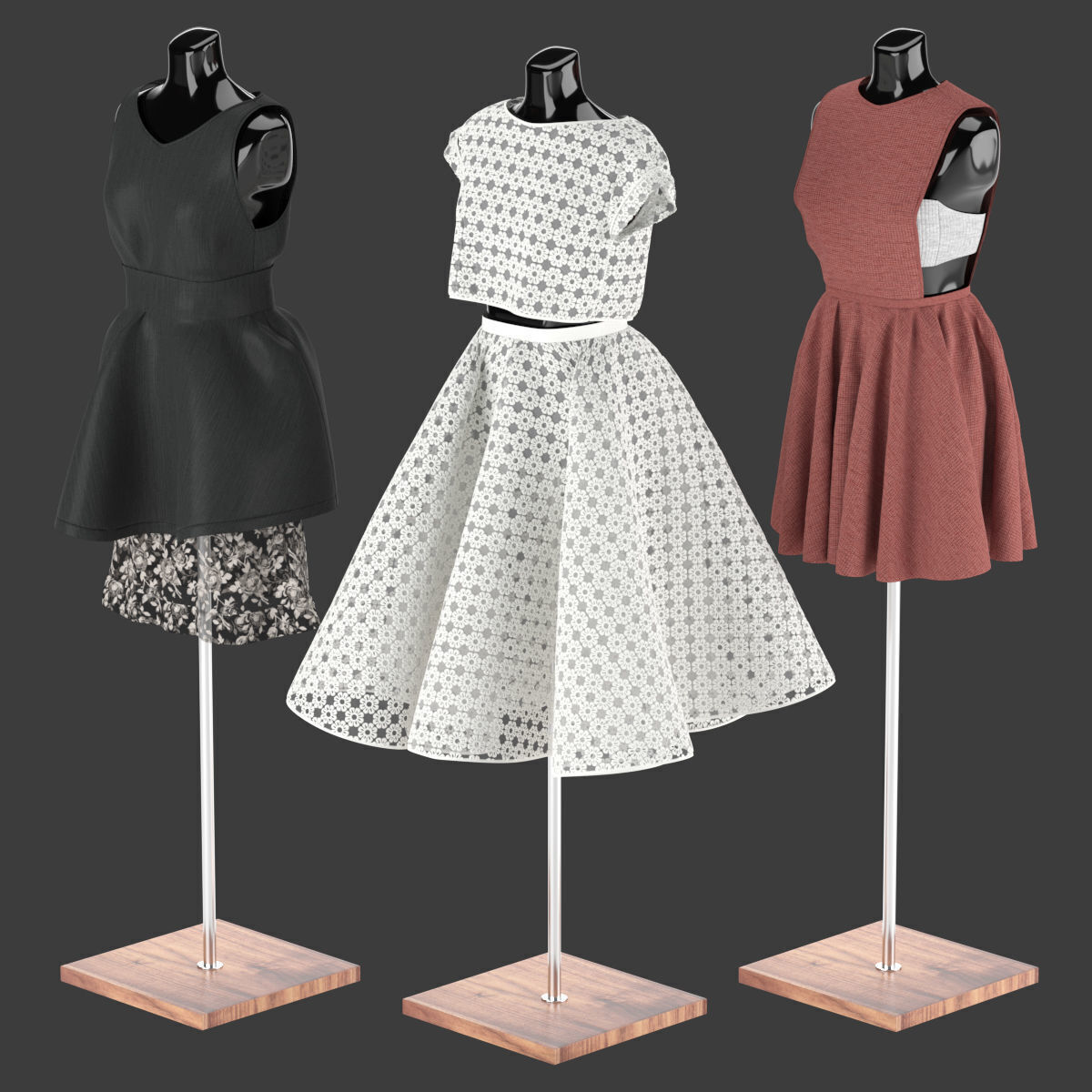 Mannequin Set Vol 08 Low-poly 3D model_4