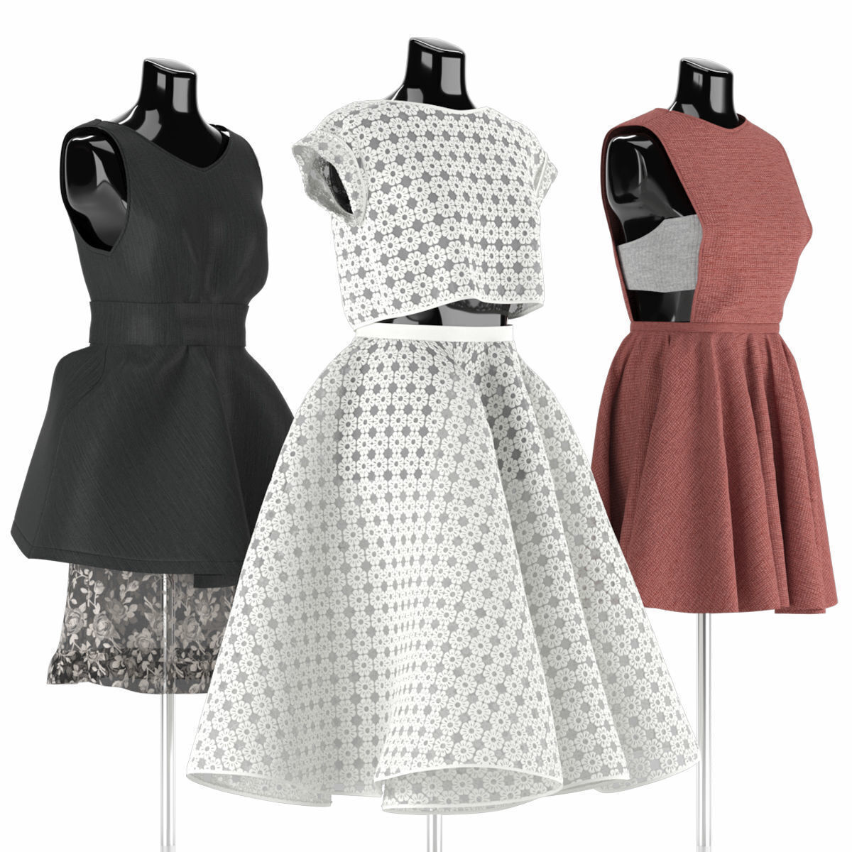 Mannequin Set Vol 08 Low-poly 3D model_2