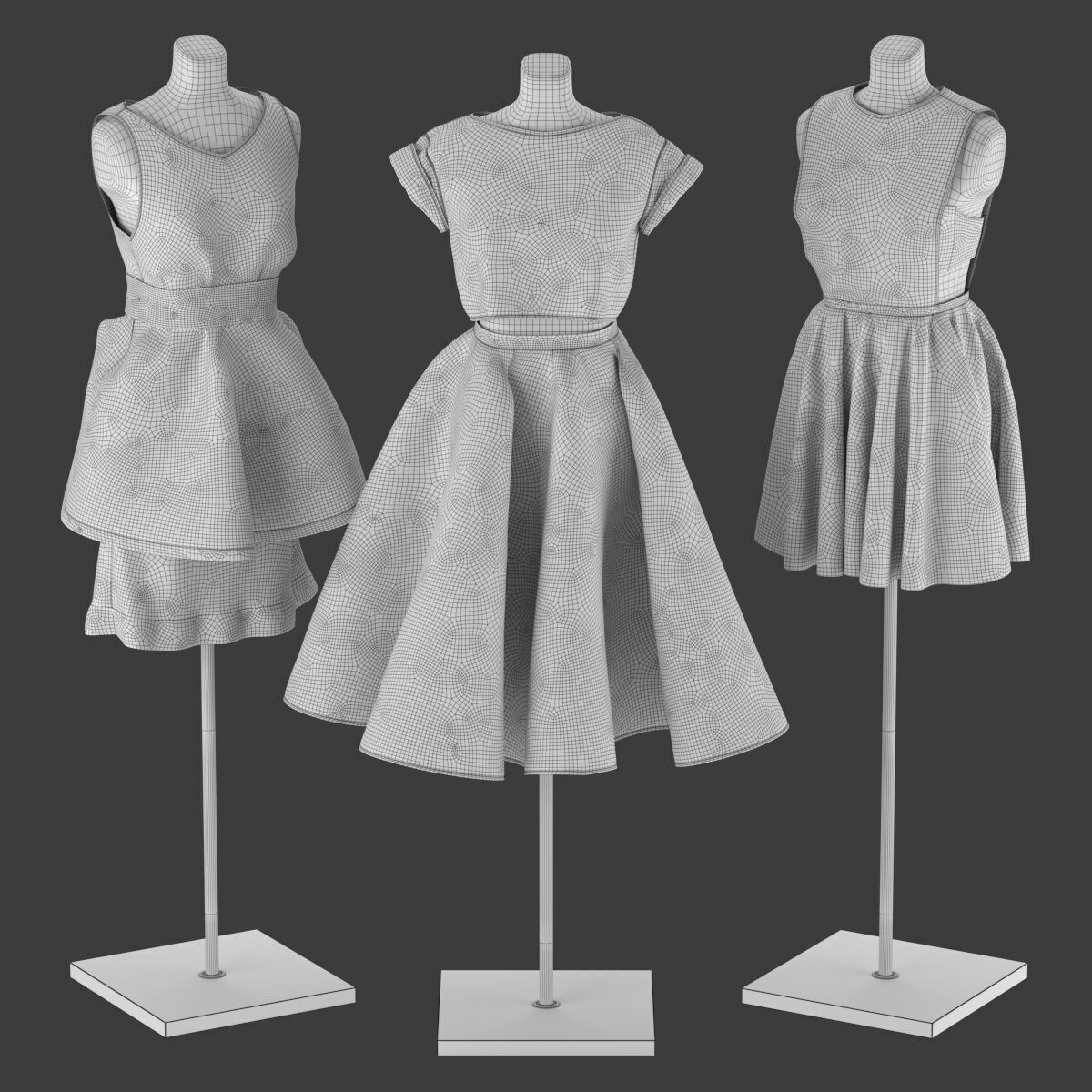 Mannequin Set Vol 08 Low-poly 3D model_6