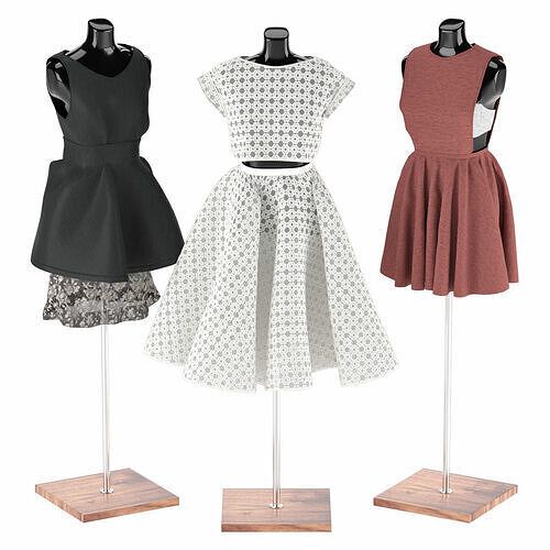 Mannequin Set Vol 08 Low-poly 3D model