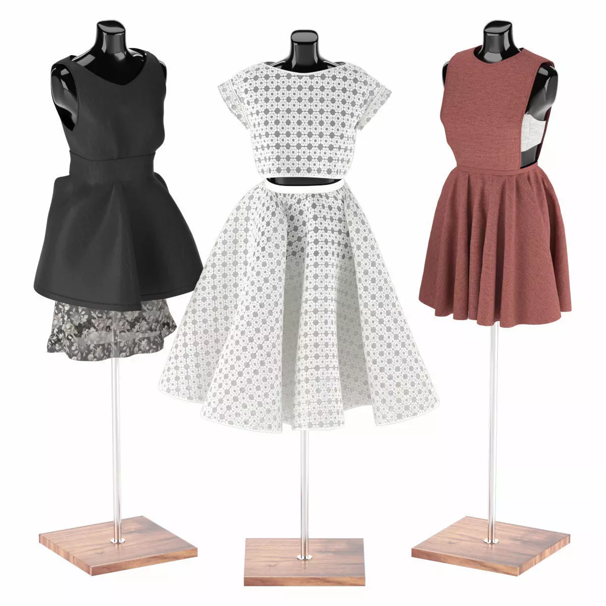 Mannequin Set Vol 08 Low-poly 3D model_0