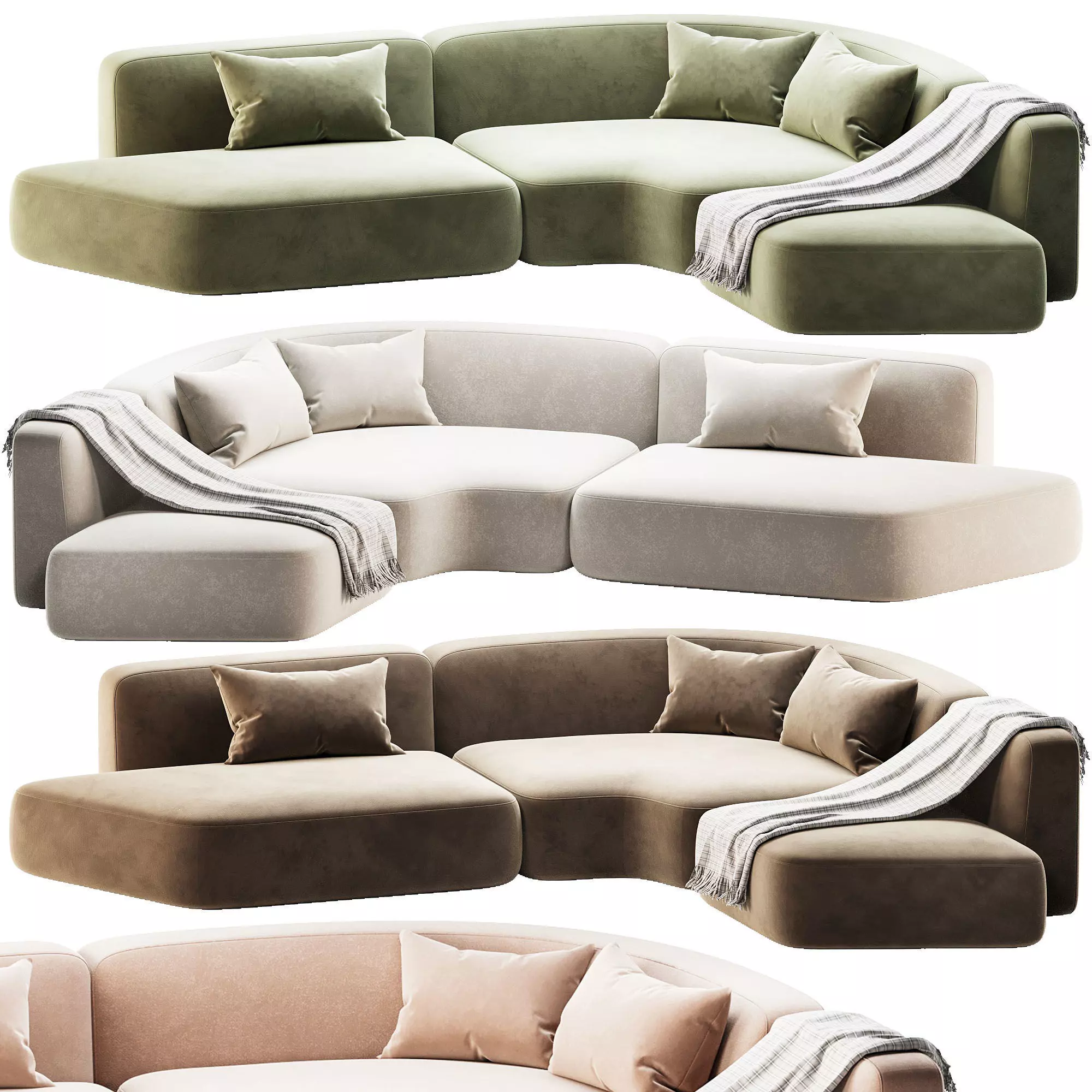 Modular Sofa Cashew By Relofthome 3D model_0