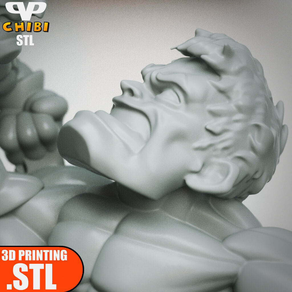 Wolverine vs Hulk Chibi STL for 3D Printing ChibiSTL 3DXM 3D print model_6