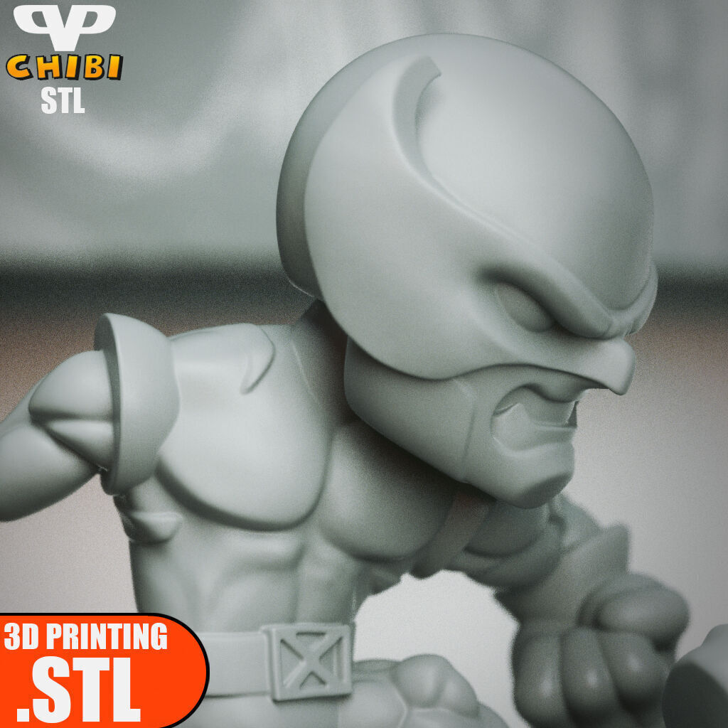 Wolverine vs Hulk Chibi STL for 3D Printing ChibiSTL 3DXM 3D print model_5