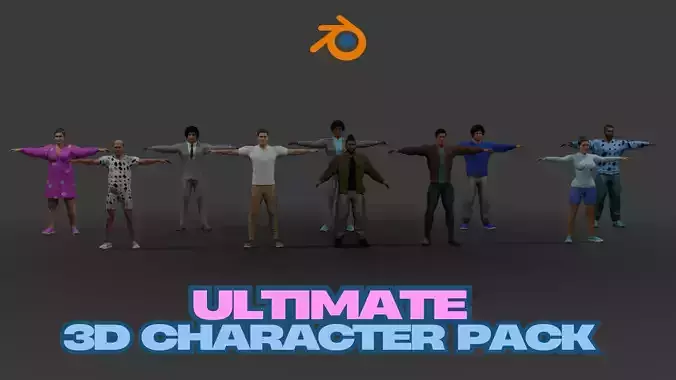 Ultimate 3D Character Pack 10 High-Quality Male and Female