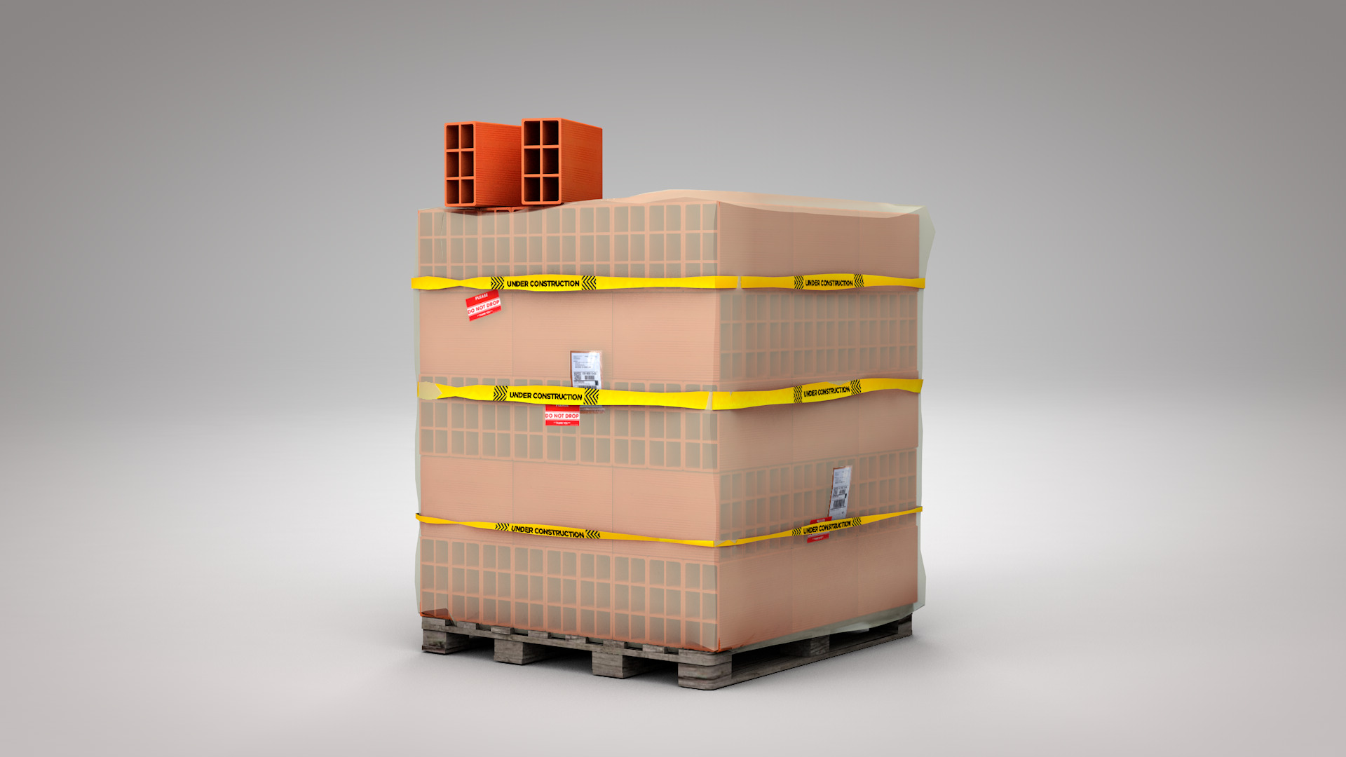 Brick Stack - 6 Holes 3D model_7