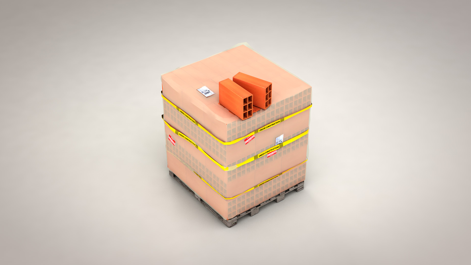 Brick Stack - 6 Holes 3D model_4