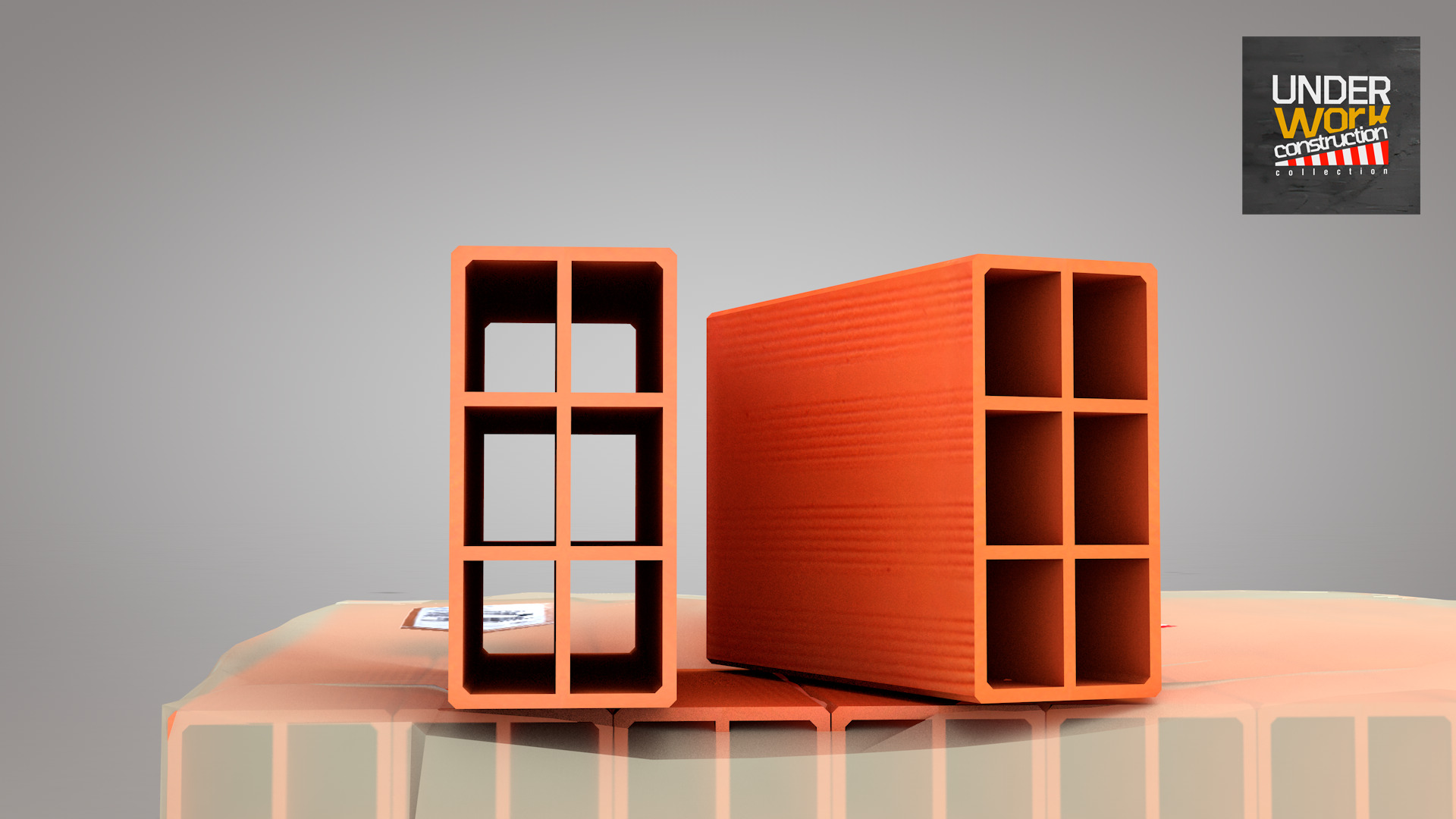 Brick Stack - 6 Holes 3D model_2