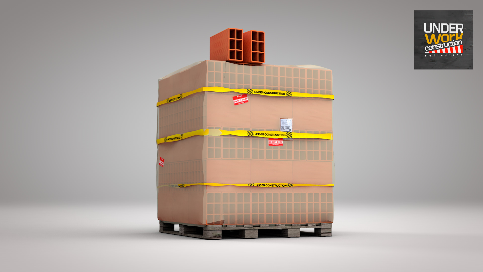 Brick Stack - 6 Holes 3D model_3