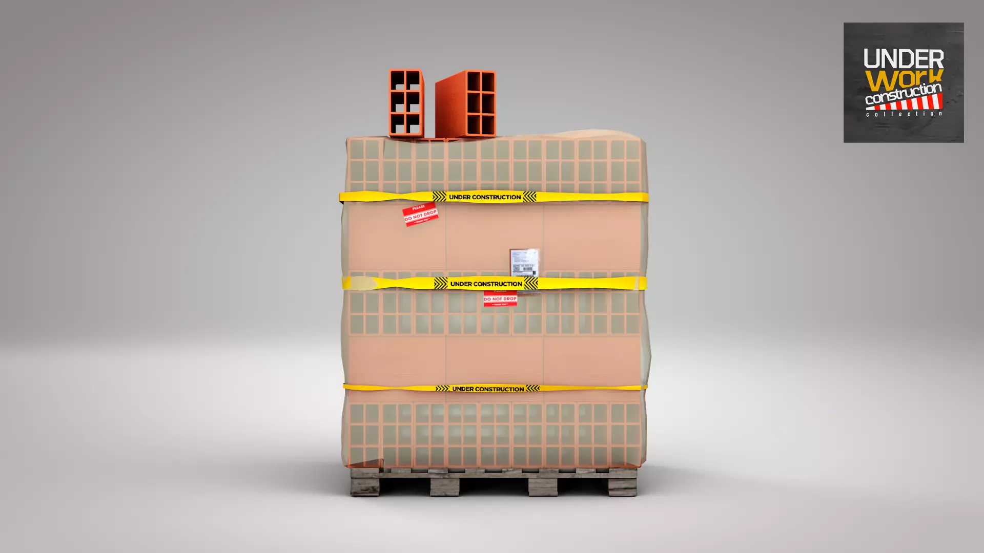 Brick Stack - 6 Holes 3D model_0