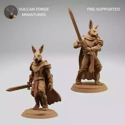 Harengon Rabbit Folk Knight or Paladin Bundle 3D print model