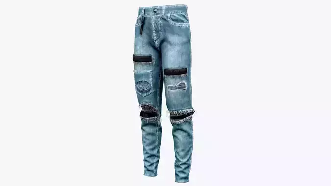 Denim Grunge Pants
