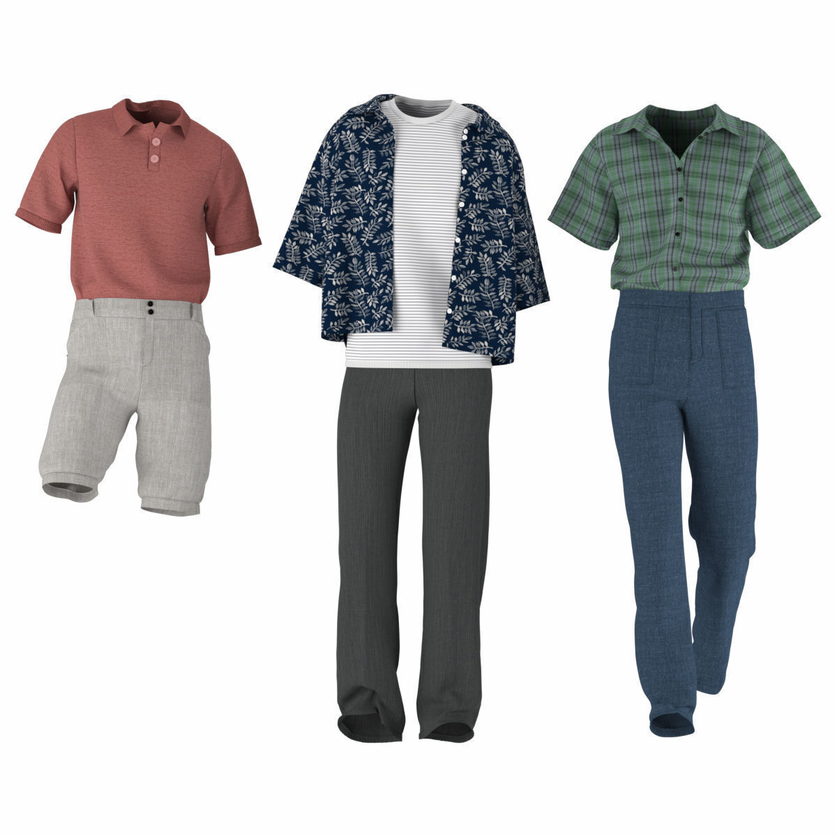 Mannequin Set Vol 009 Low-poly 3D model_4