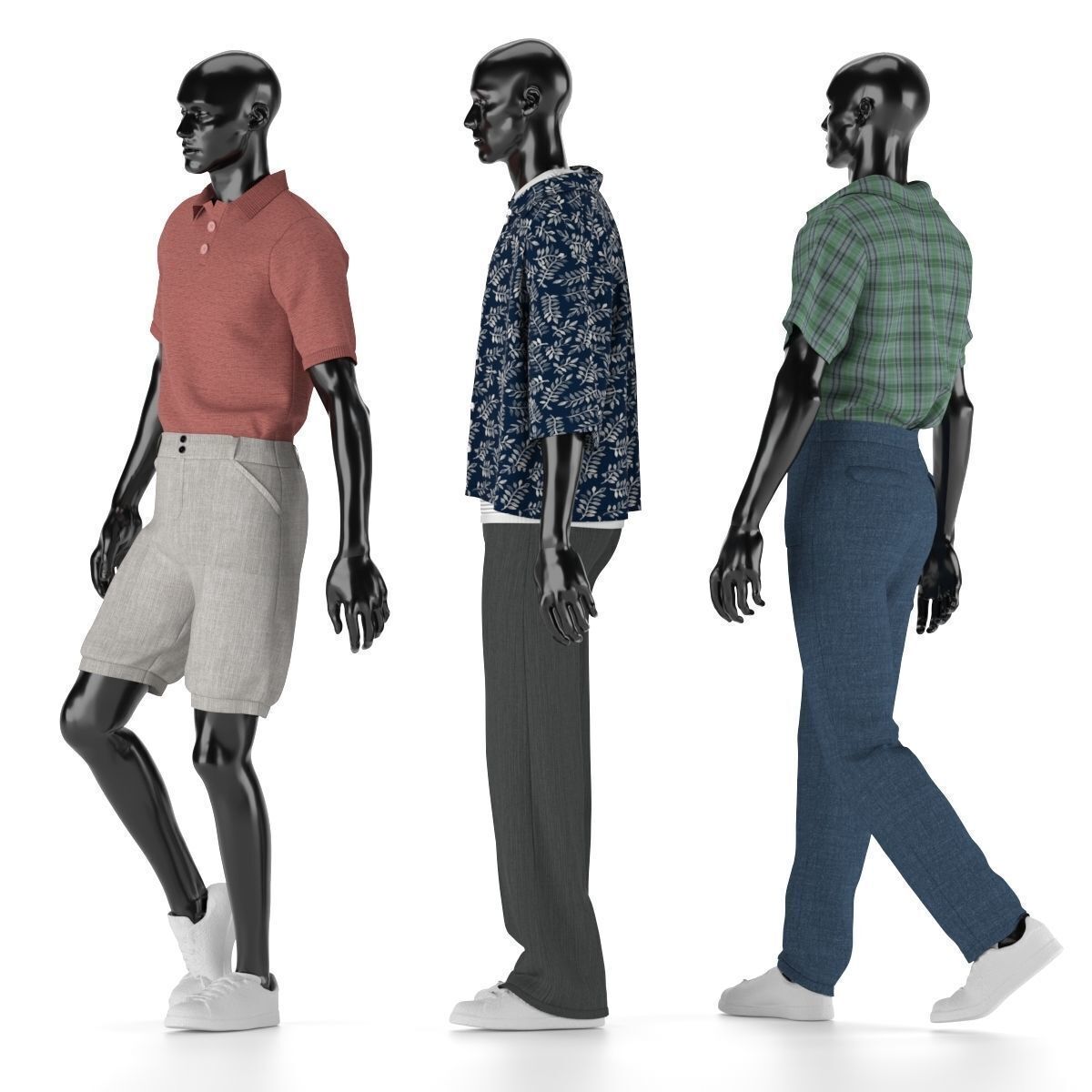 Mannequin Set Vol 009 Low-poly 3D model_1