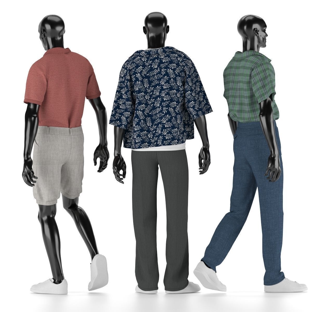 Mannequin Set Vol 009 Low-poly 3D model_5