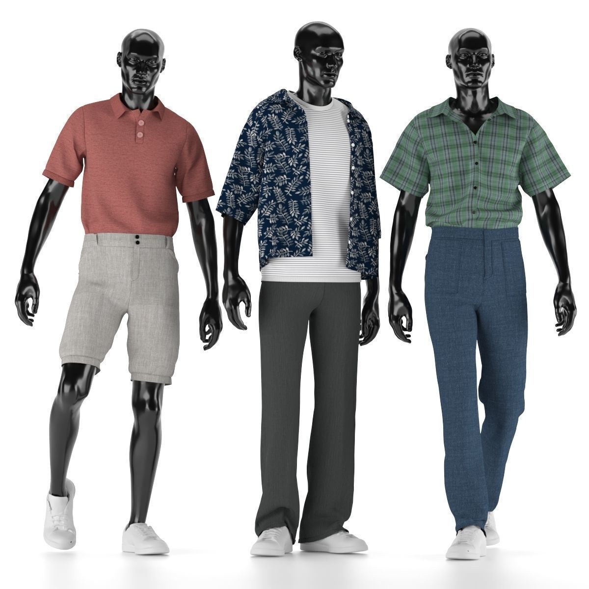 Mannequin Set Vol 009 Low-poly 3D model_3
