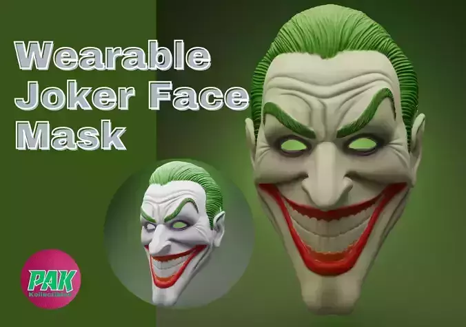 Joker Face Mask - Cosplay Halloween Mask - 3D Printing Model 3D print model