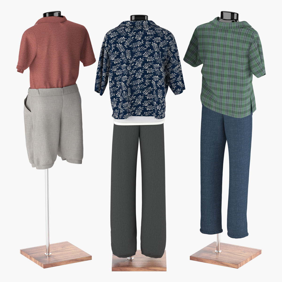 Mannequin Set Vol 009 Low-poly 3D model_3