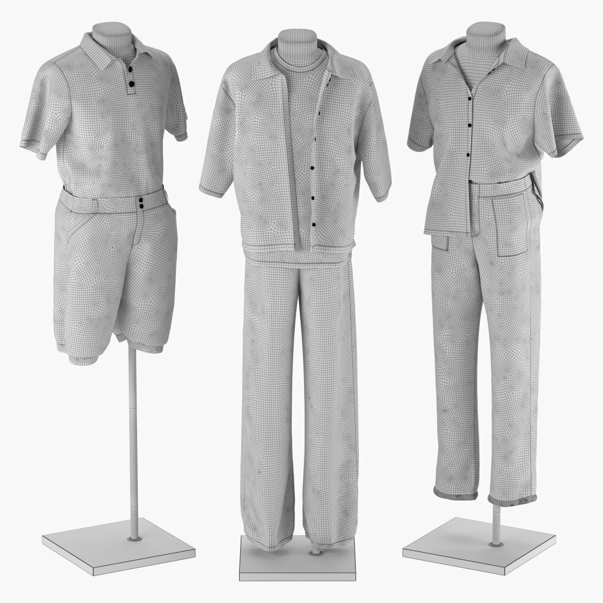 Mannequin Set Vol 009 Low-poly 3D model_5