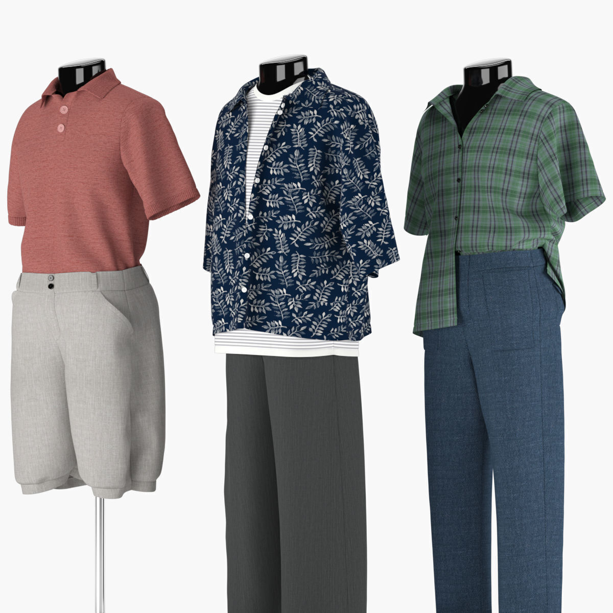 Mannequin Set Vol 009 Low-poly 3D model_1