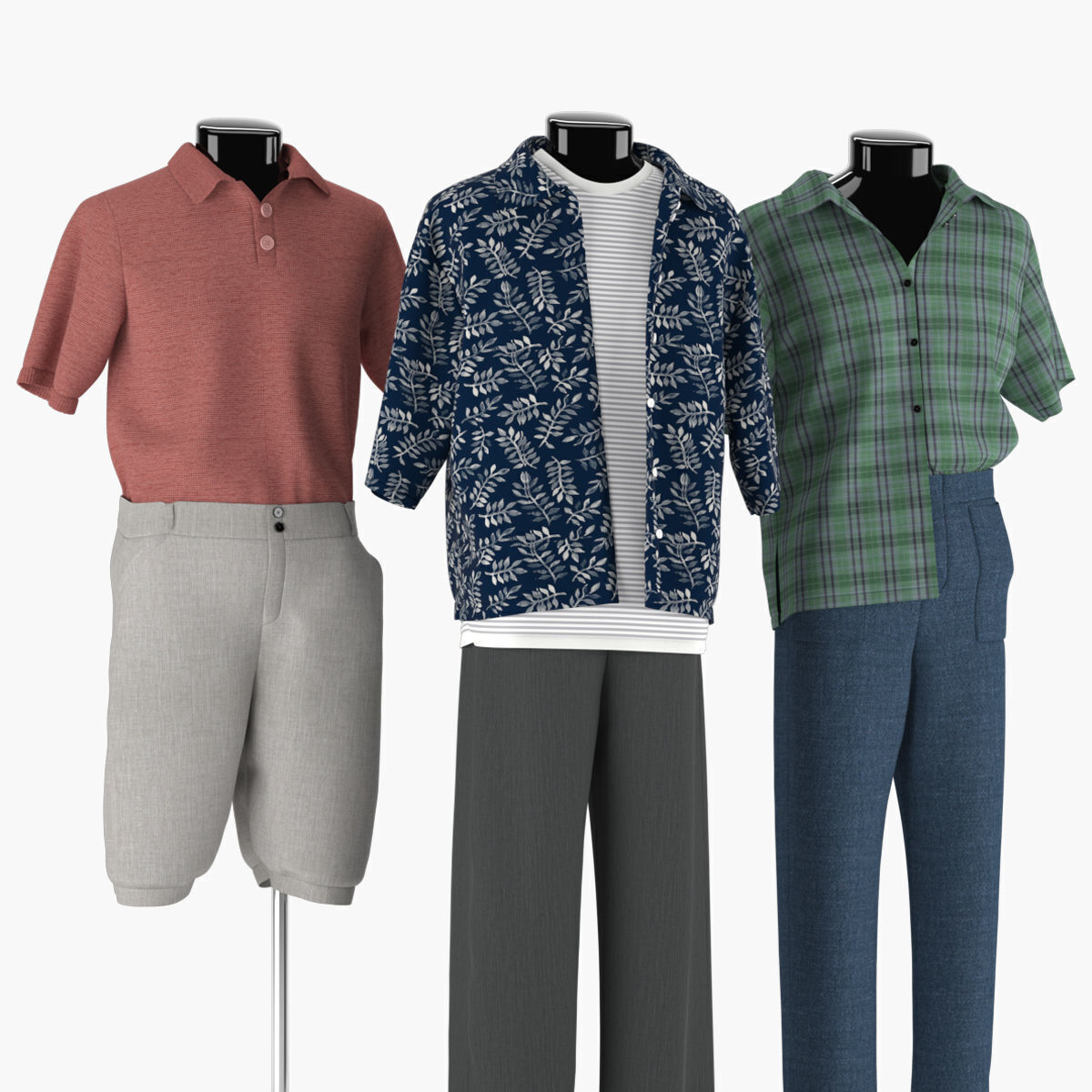 Mannequin Set Vol 009 Low-poly 3D model_2