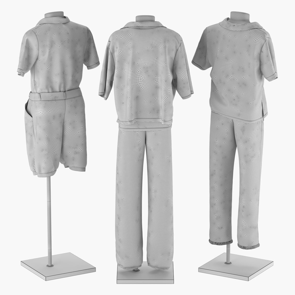 Mannequin Set Vol 009 Low-poly 3D model_4