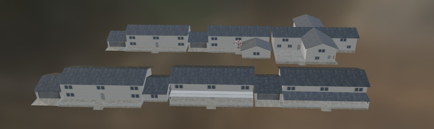 suburban houses 3D model_1