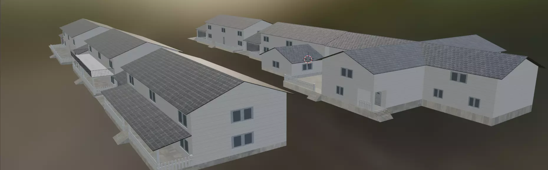 suburban houses 3D model_0