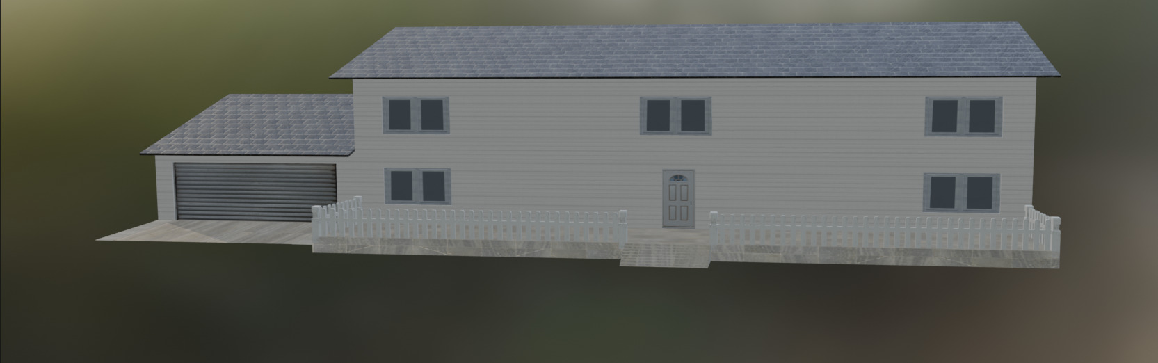 suburban houses 3D model_5