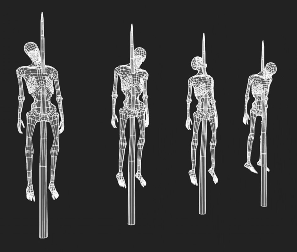 Corpse 01 Low-poly 3D model_7