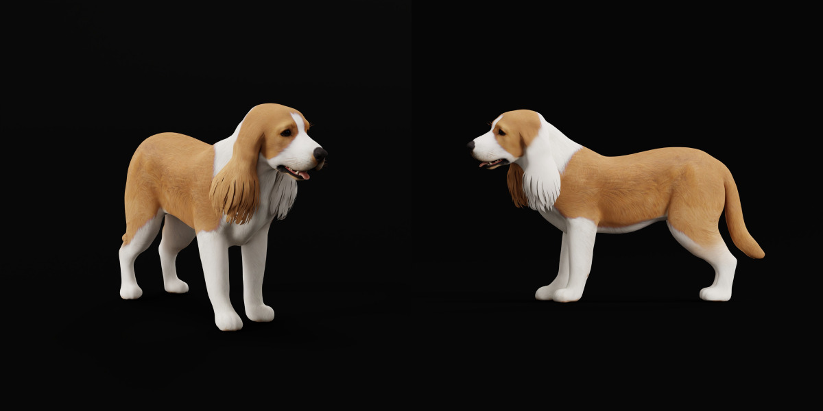 English Cocker Spaniel Dog Low-poly 3D model_25