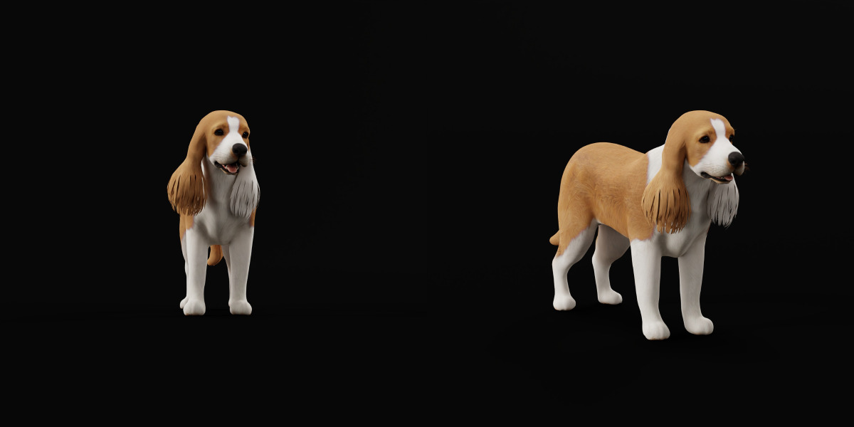 English Cocker Spaniel Dog Low-poly 3D model_30