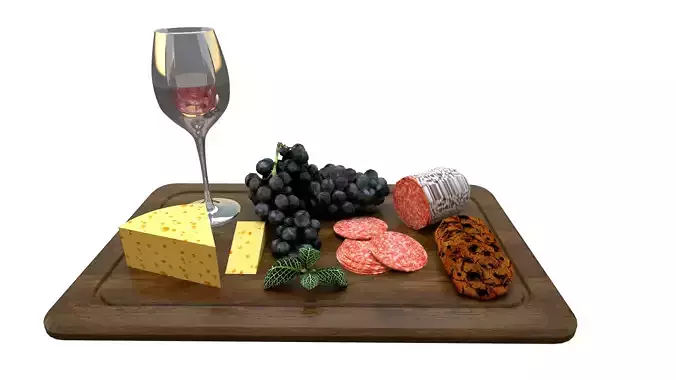 3D Charcuterie Board with Wine