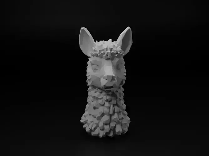 Alpaca Animal Low Poly 3D print model