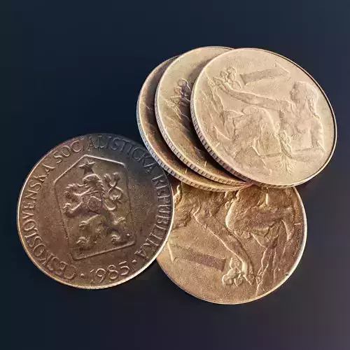 One Koruna coin