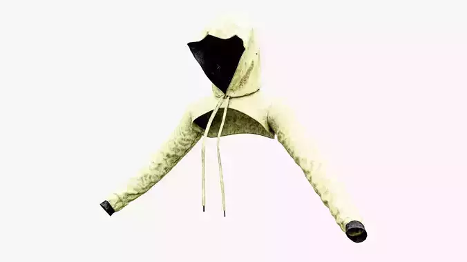 cut out cropped hoodie Low-poly 3D model