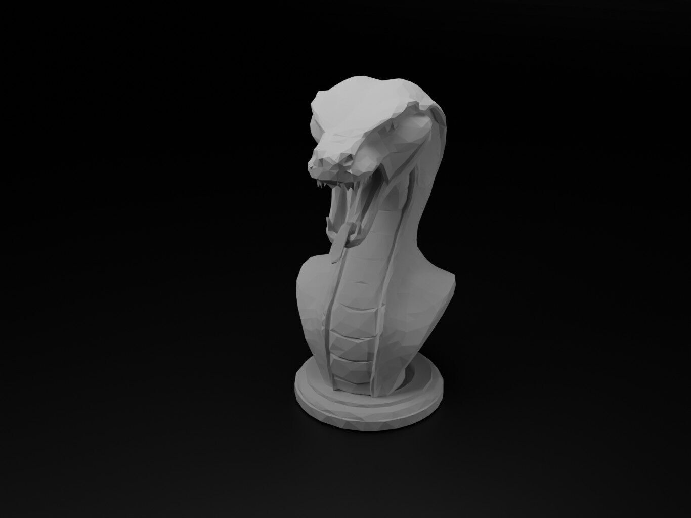 Cobra Animal Low Poly 3D print model_2