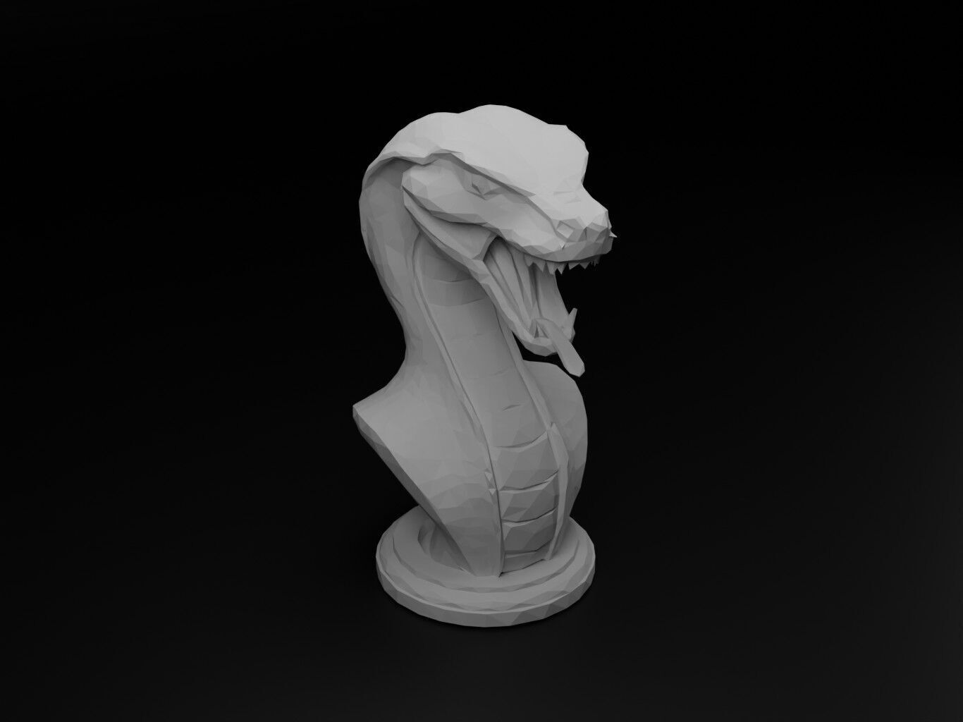 Cobra Animal Low Poly 3D print model_1