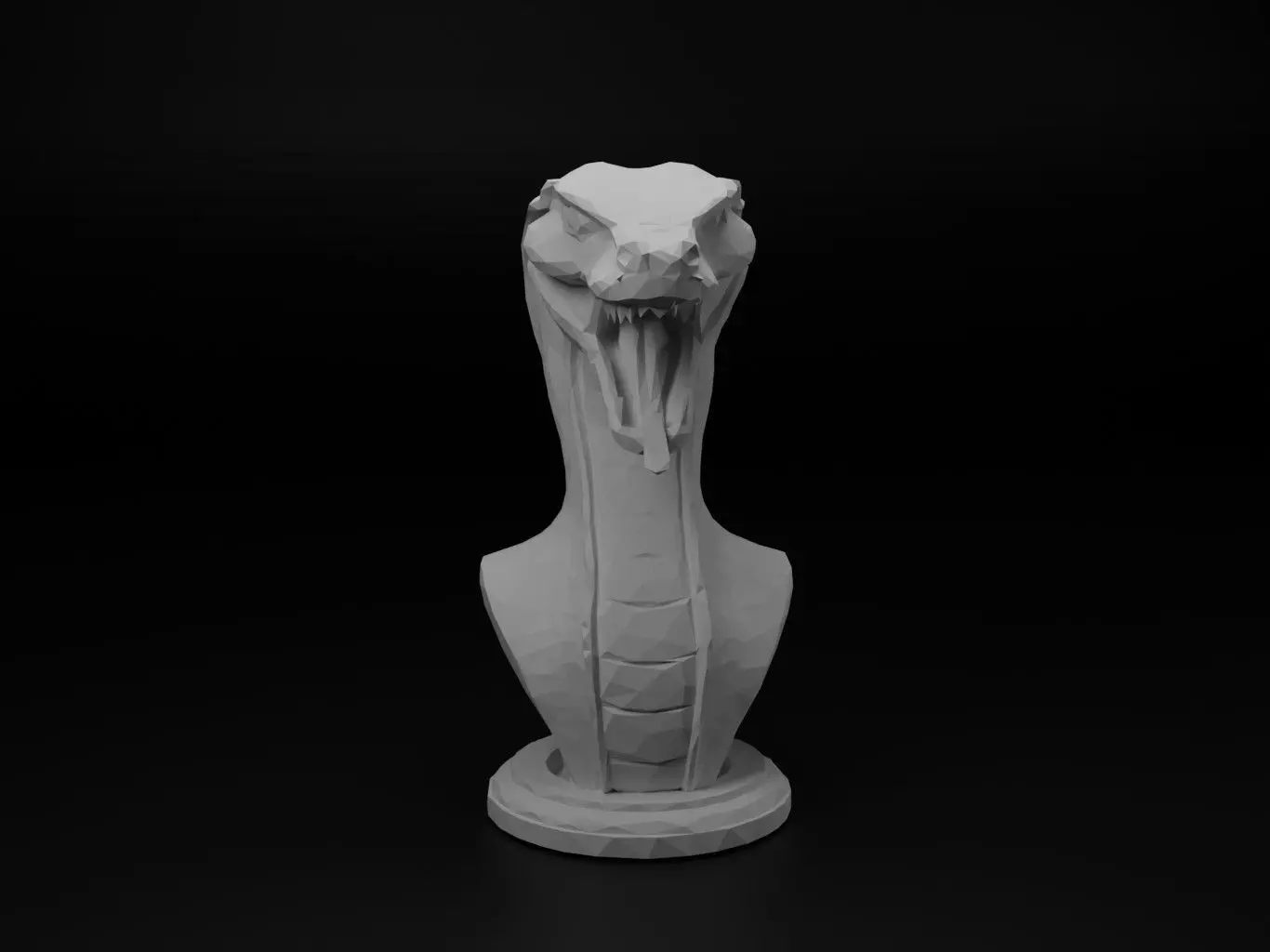 Cobra Animal Low Poly 3D print model_0