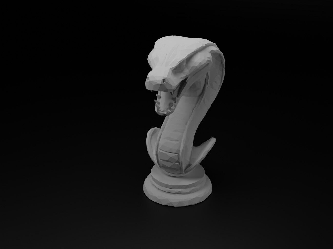 Cobra Animal Low Poly 3D print model_2