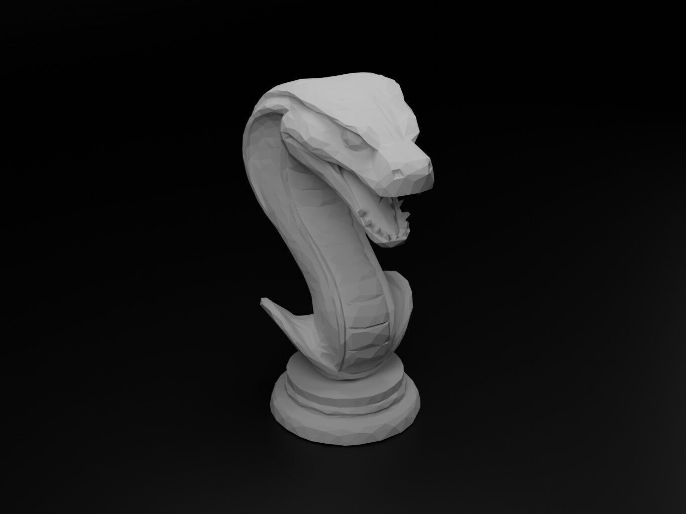 Cobra Animal Low Poly 3D print model_1
