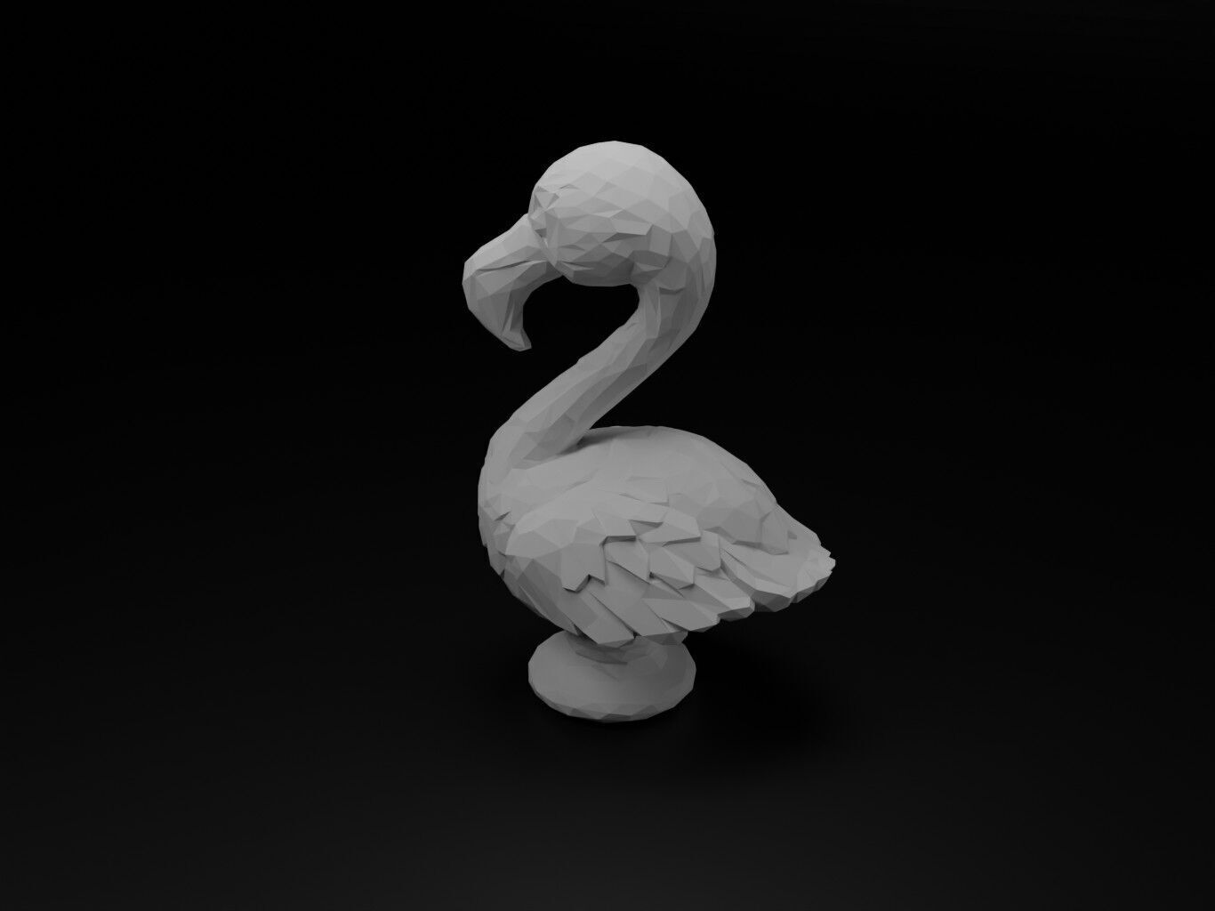 Flamingo Animal Low Poly 3D print model_2
