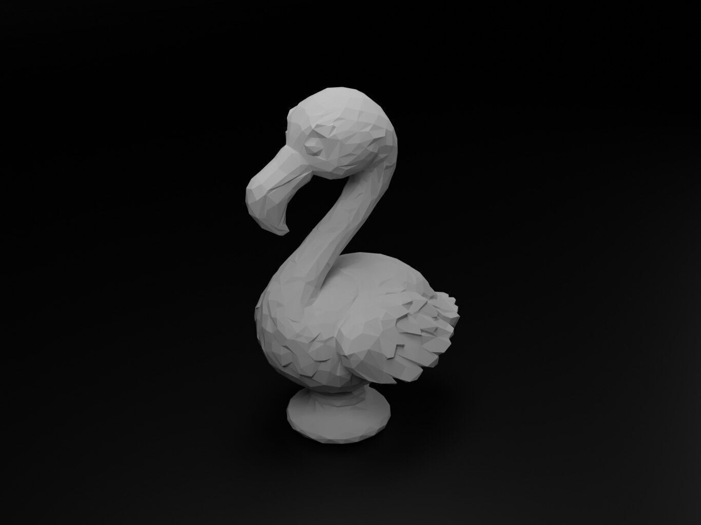 Flamingo Animal Low Poly 3D print model_1