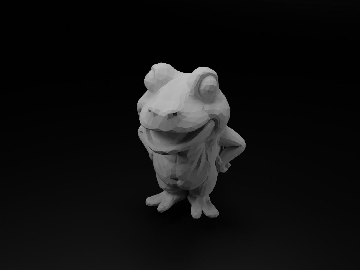 Frog Animal Low Poly 3D print model_2