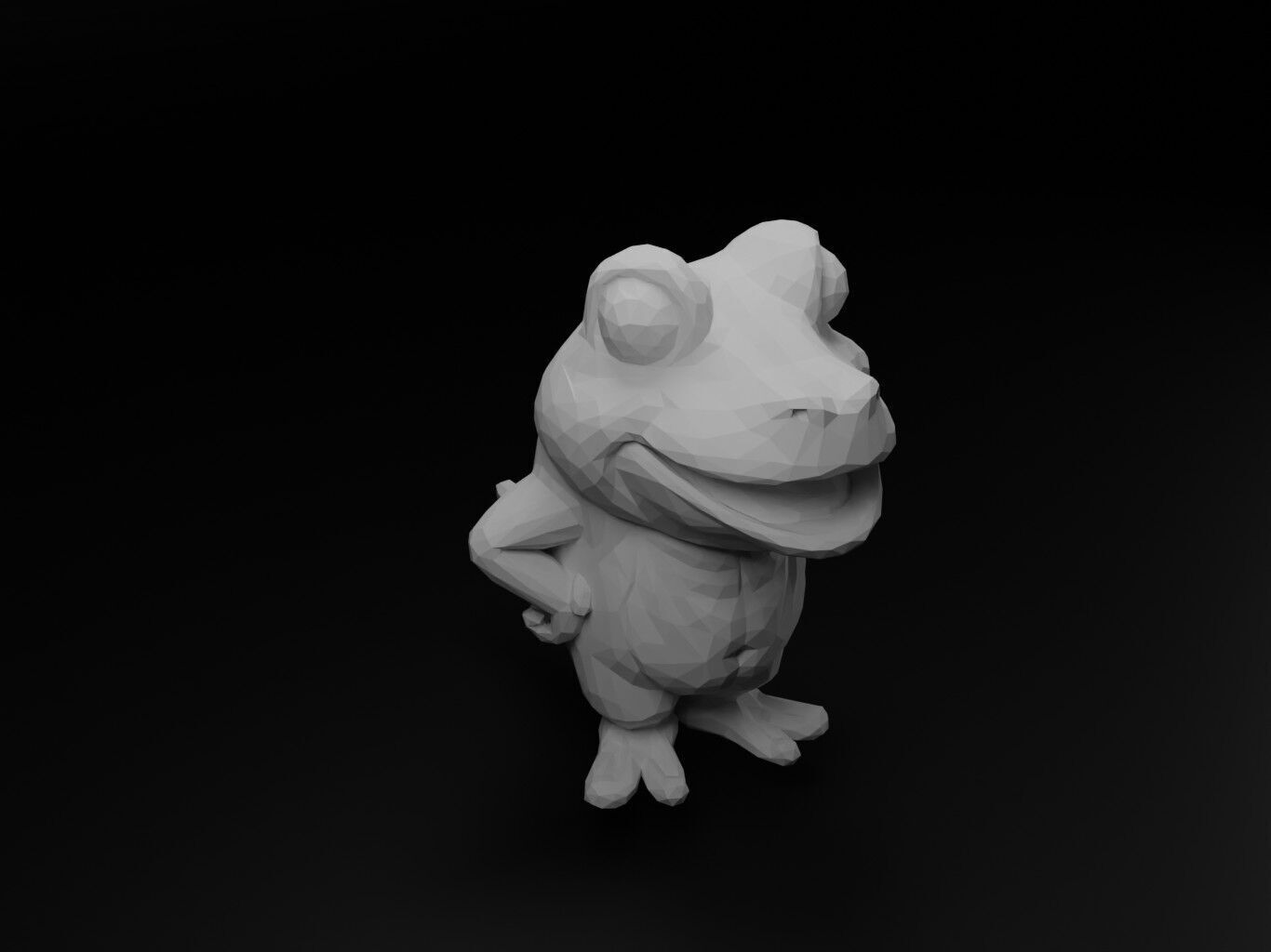 Frog Animal Low Poly 3D print model_1