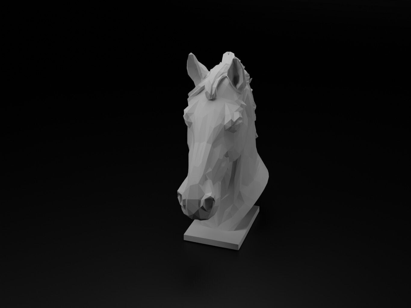 Horse Animal Low Poly 3D print model_2