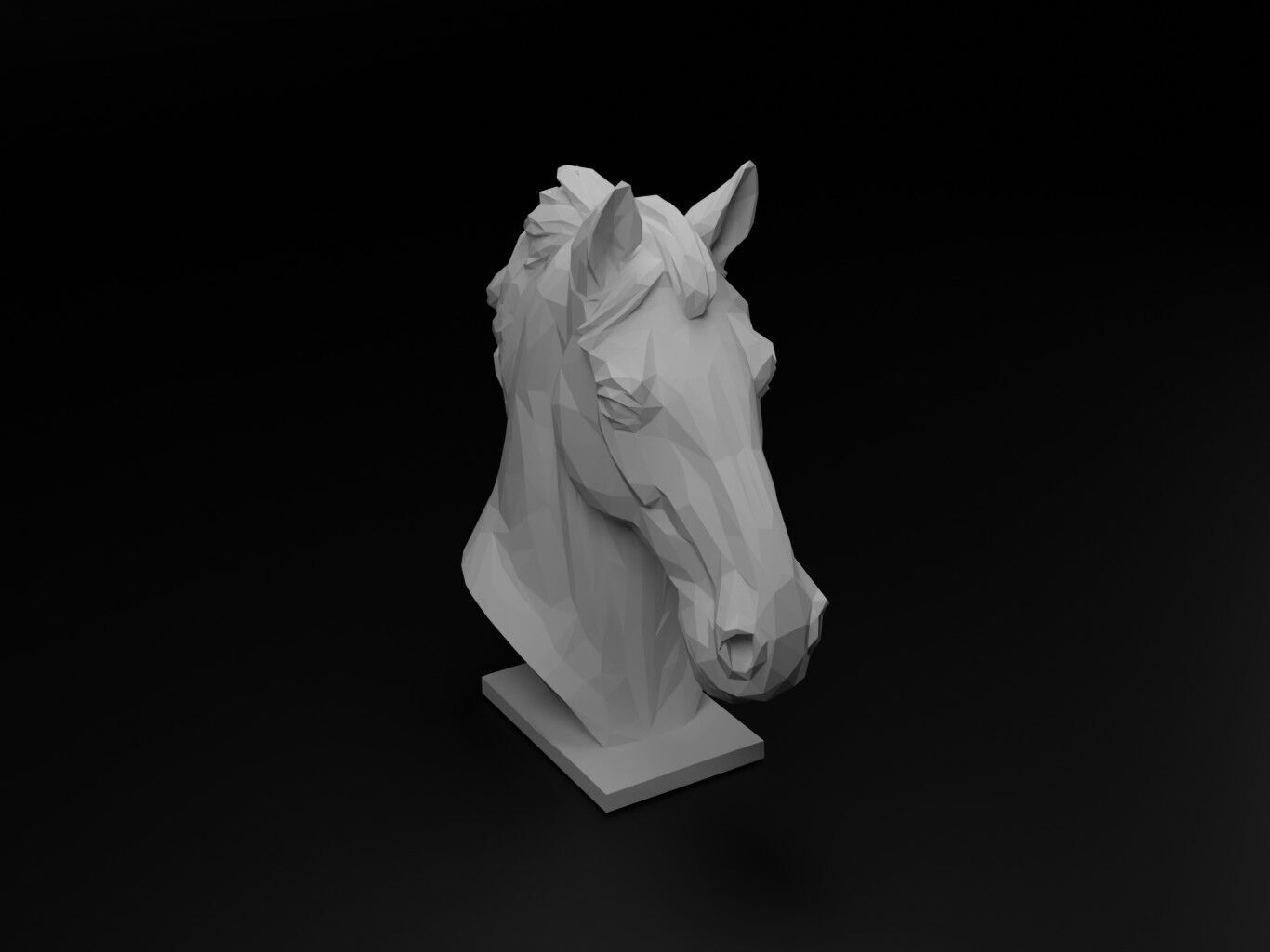 Horse Animal Low Poly 3D print model_1