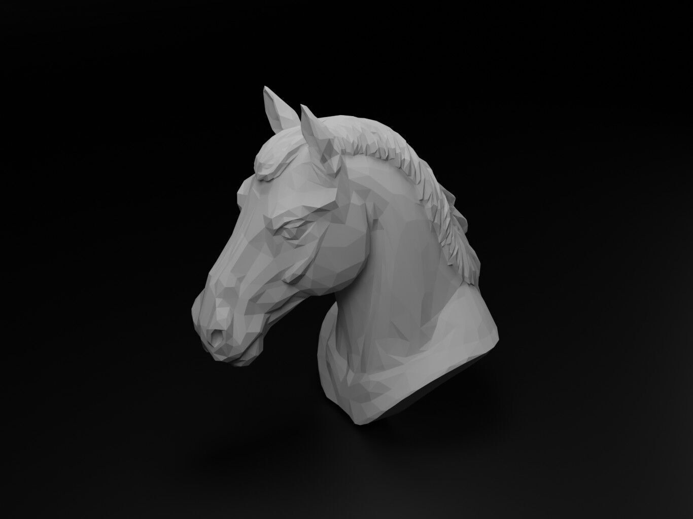 Horse Animal Low Poly 3D print model_1