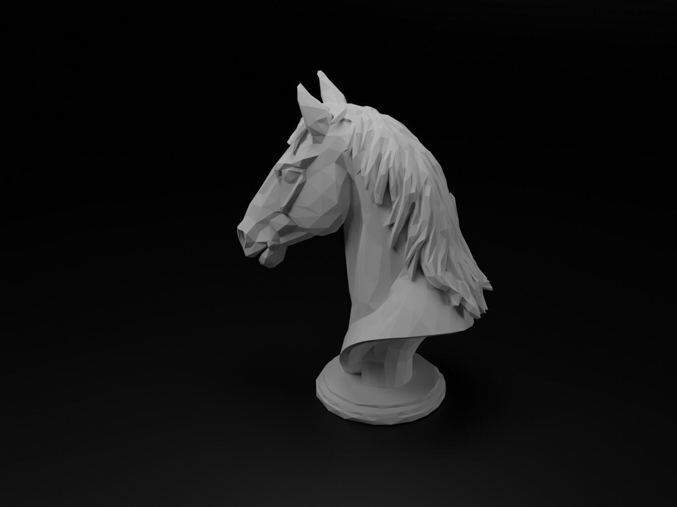 Horse Animal Low Poly 3D print model_2